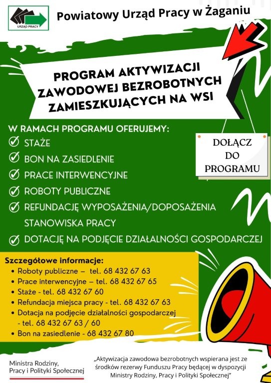 Zdjęcie artykułu Nabór wniosków z Programu aktywizacji zawodowej bezrobotnych zamieszkujących na wsi.